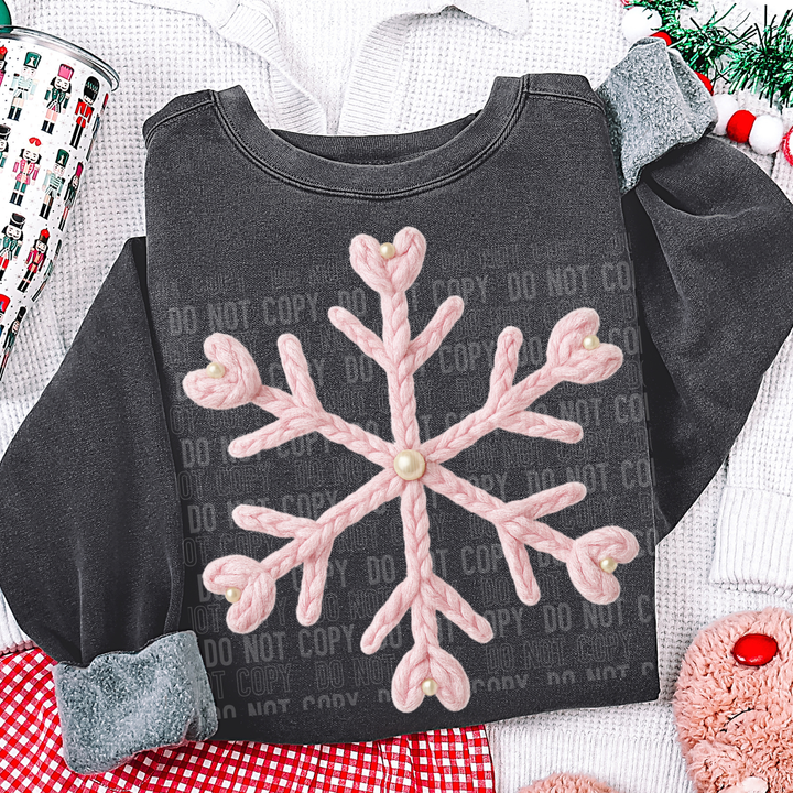 Pink Snowflake Faux Yarn