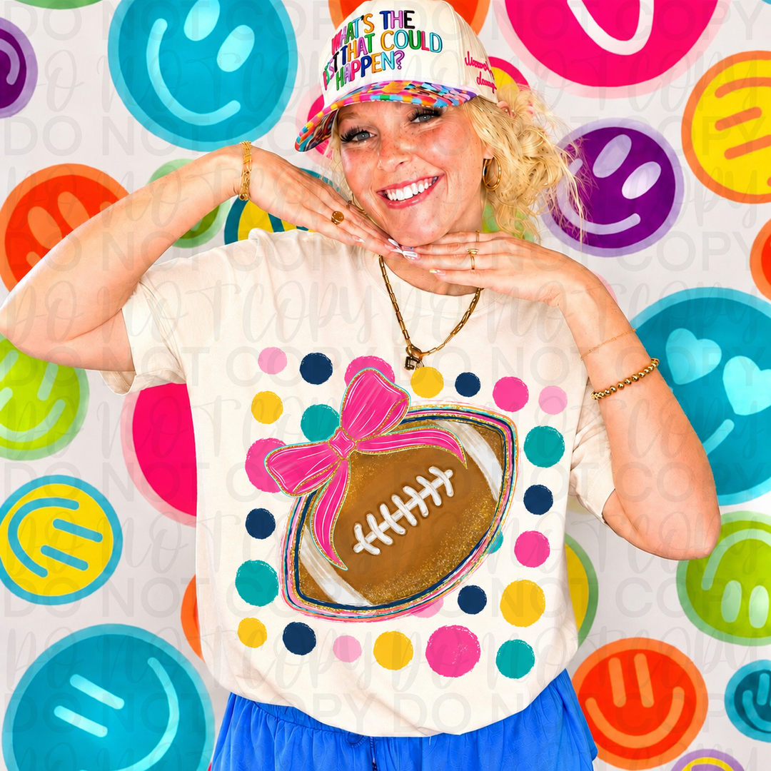 Polka Dot Football Bow