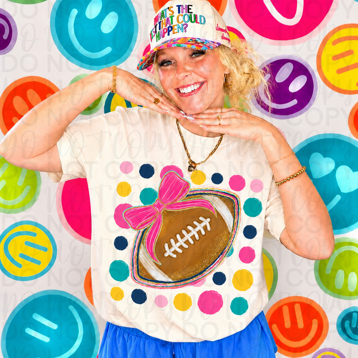 Polka Dot Football Bow