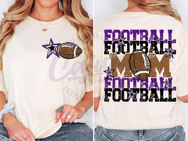 Football Mom - Purple & Black