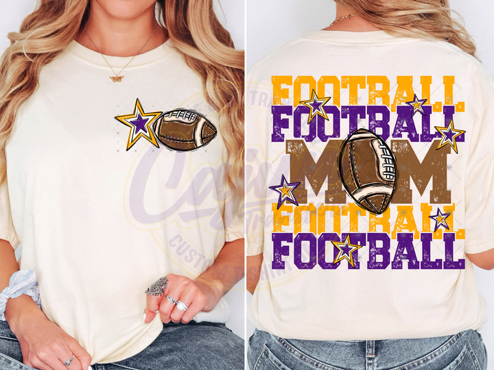 Football Mom - Purple & Yellow Gold