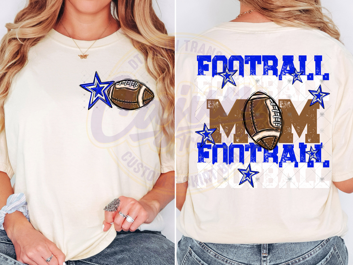 Football Mom - Royal & White