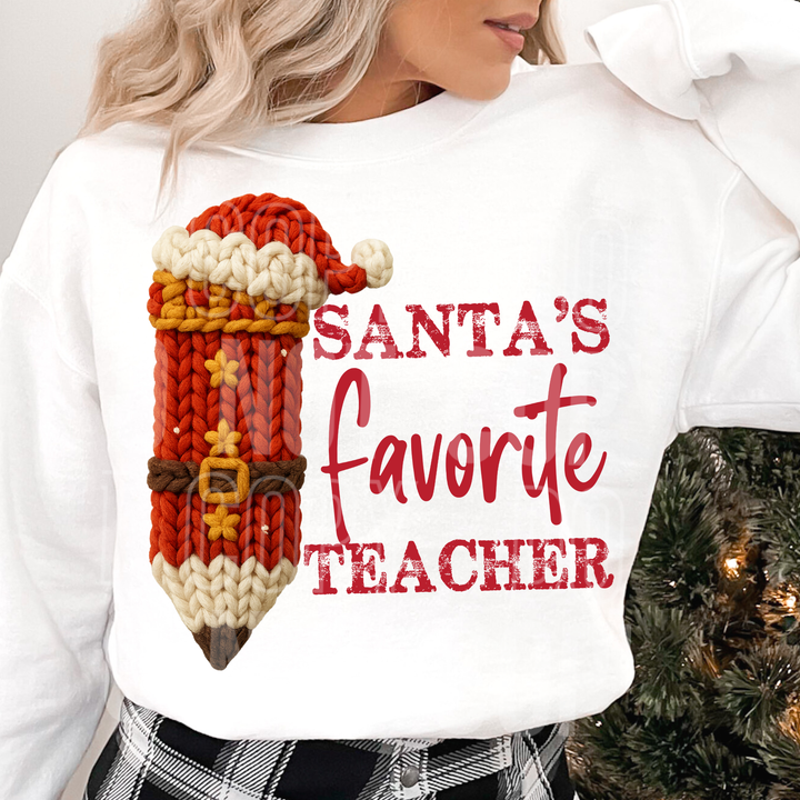Santa's Favorite Teacher Faux Yarn