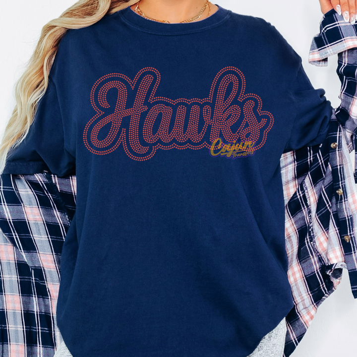HAWKS OUTLINED SPANGLE PATCH