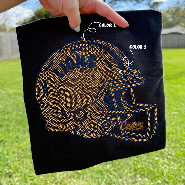 LIONS HELMET SPANGLE PATCH