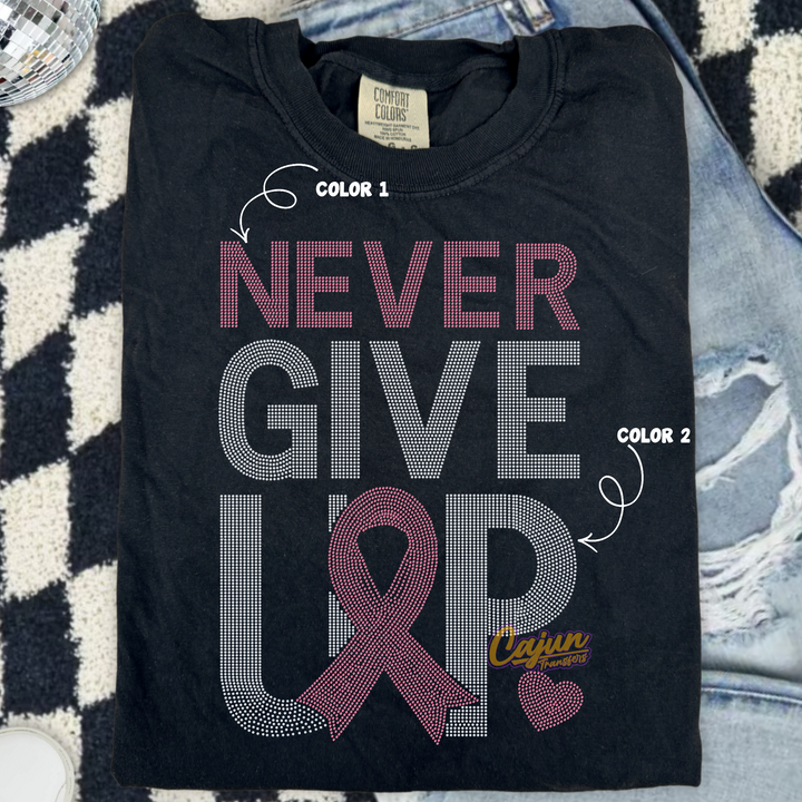 NEVER GIVE UP SPANGLE PATCH