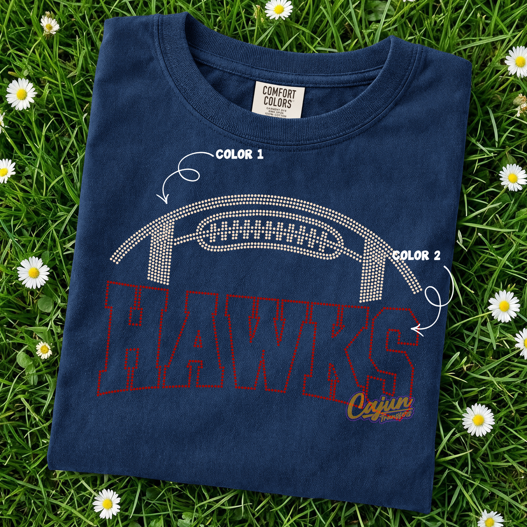 HAWKS FOOTBALL SPANGLE PATCH