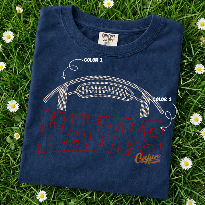 HAWKS FOOTBALL SPANGLE PATCH