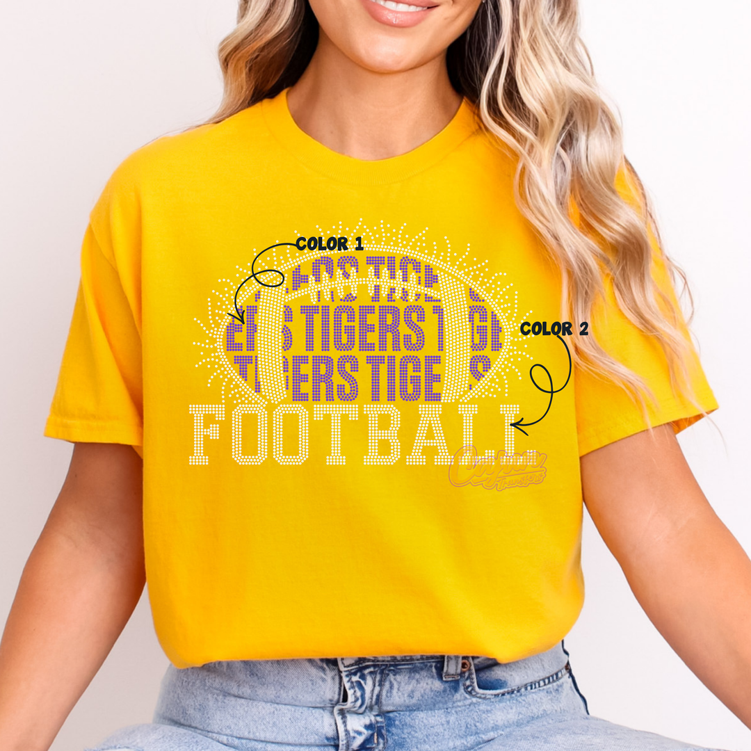 TIGERS IN FOOTBALL SPANGLE PATCH