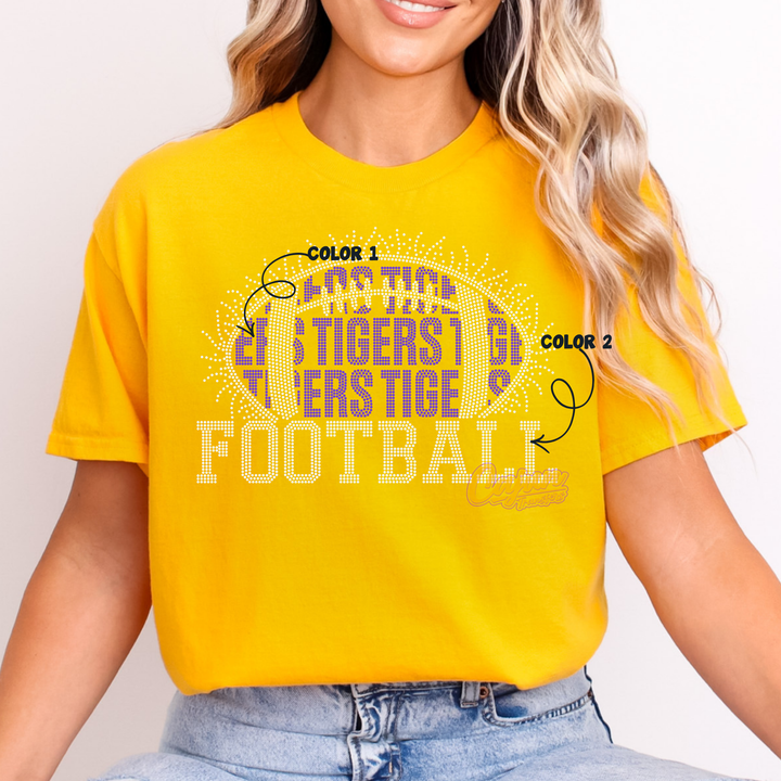 TIGERS IN FOOTBALL SPANGLE PATCH