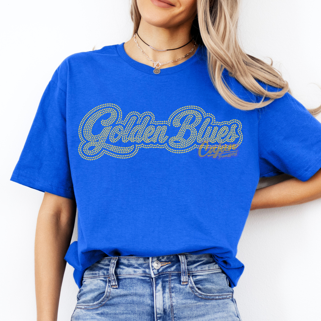 GOLDEN BLUES OUTLINED SPANGLES PATCH