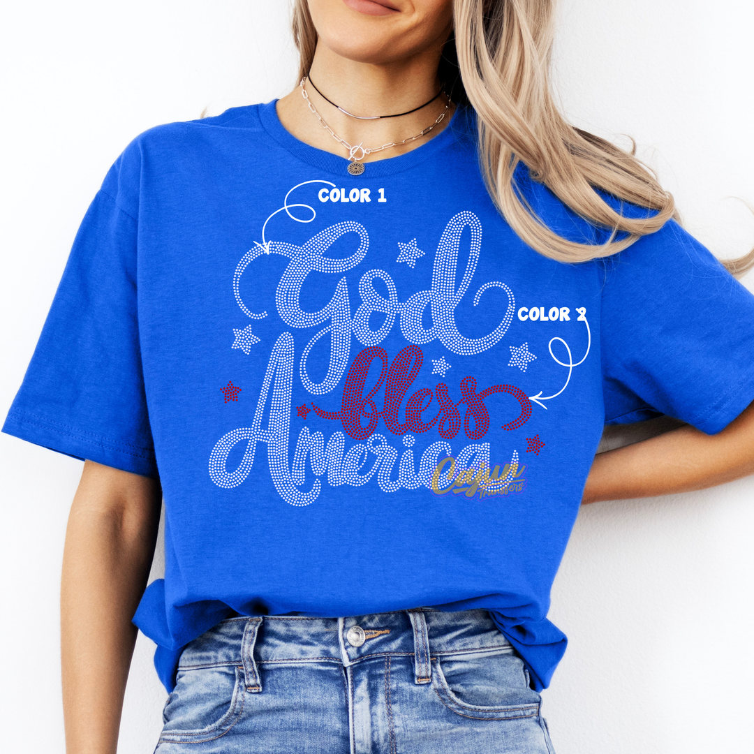 GOD BLESS AMERICA SPANGLE PATCH