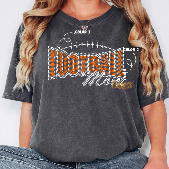FOOTBALL MOM SPANGLE PATCH