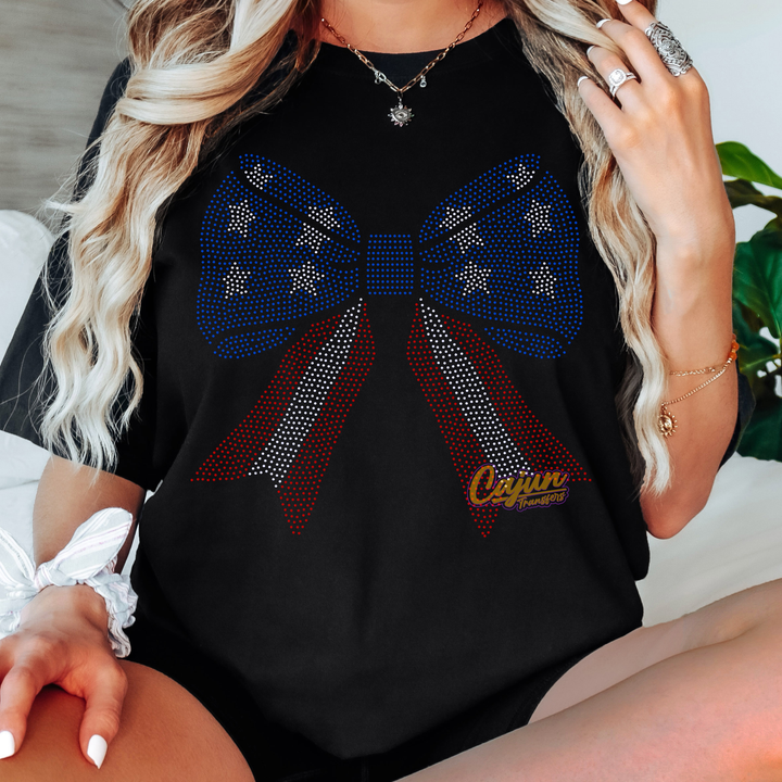 PATRIOTIC BOW SPANGLE PATCH