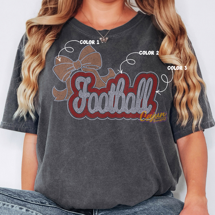 FOOTBALL BOW SPANGLE PATCH