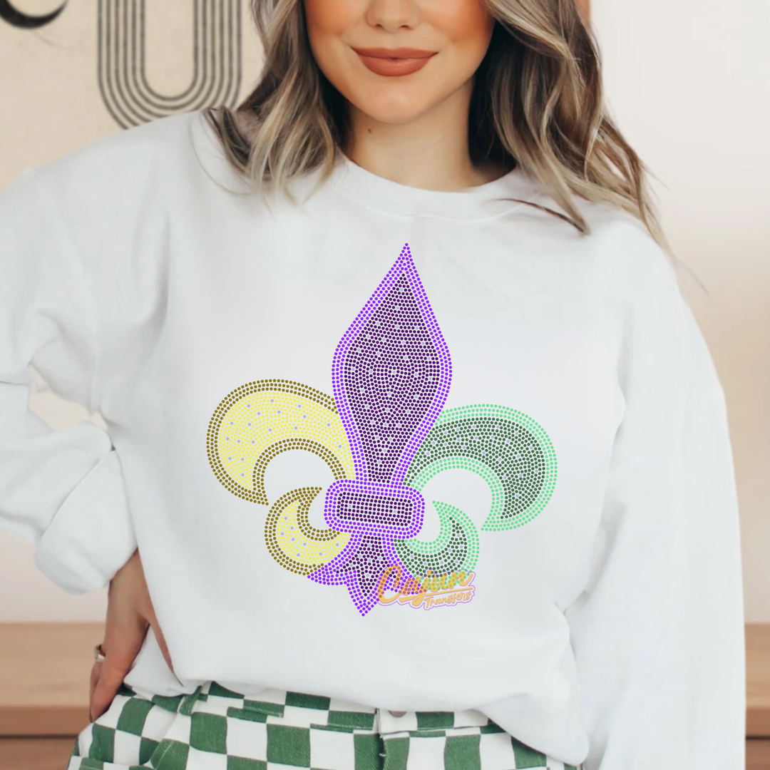 MARDI GRAS FLEUR DE LIS SPANGLE PATCH