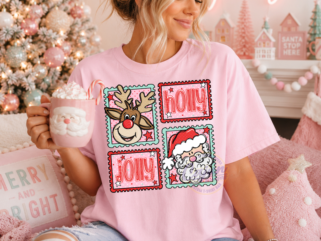 Holly Jolly Postage Stamp