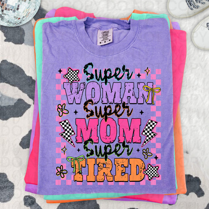 Super Woman Super Mom - Checkered