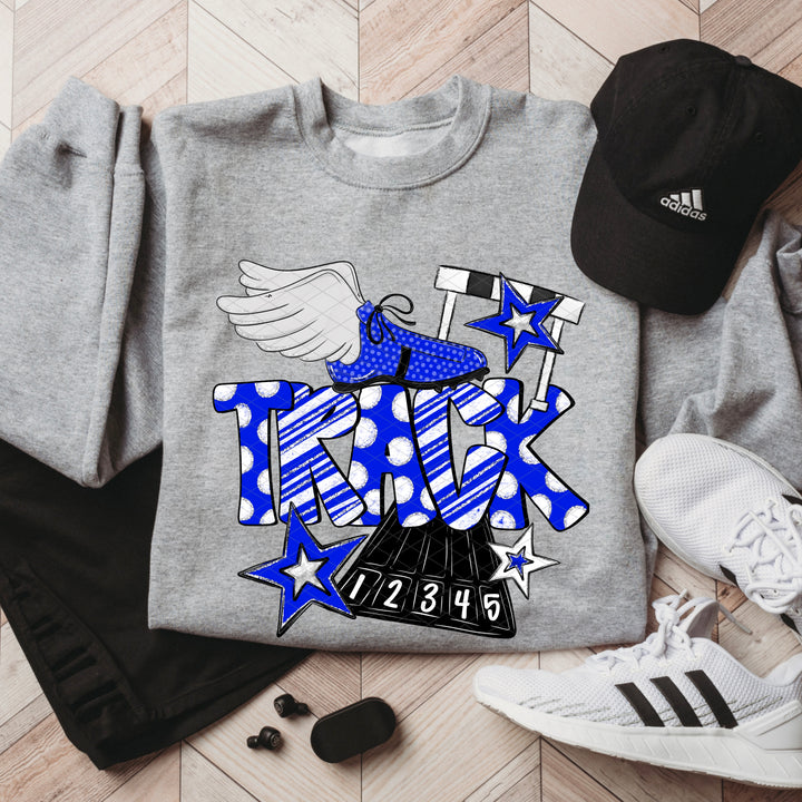 Track Doodle-Royal Blue & White