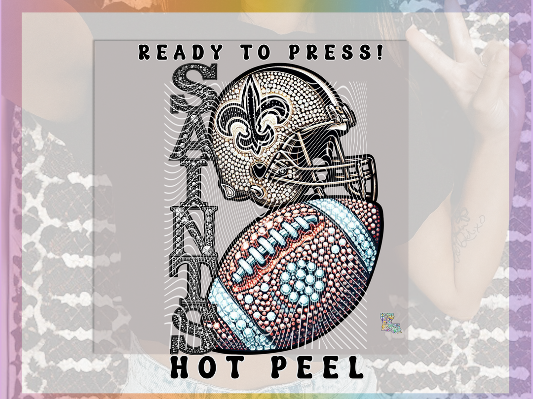 Faux Sequins Stacked N.O. Football