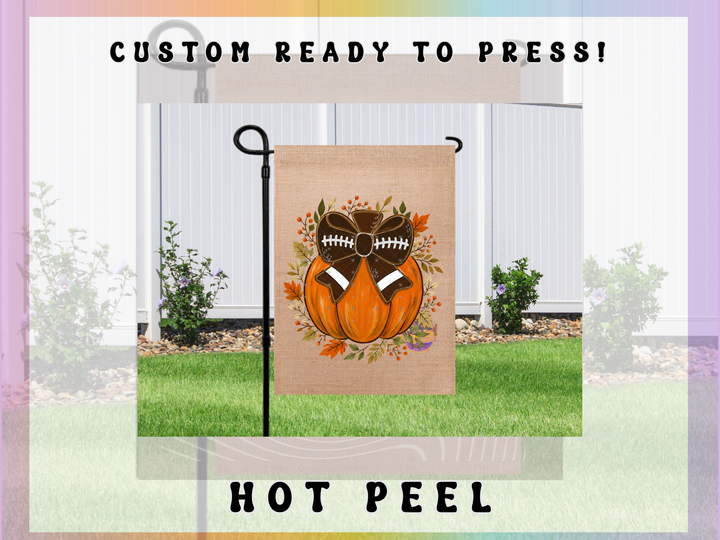 Football Bow Pumpkin Flag