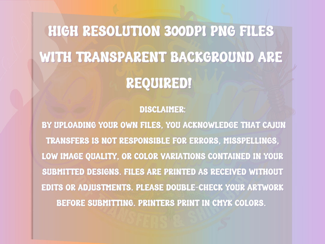 Custom Print Your Own DTF Transfers By Size