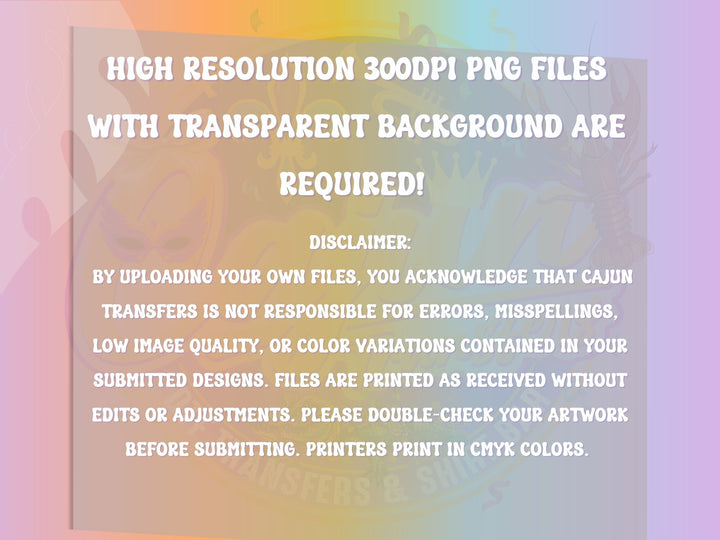 Custom Print Your Own DTF Transfers By Size