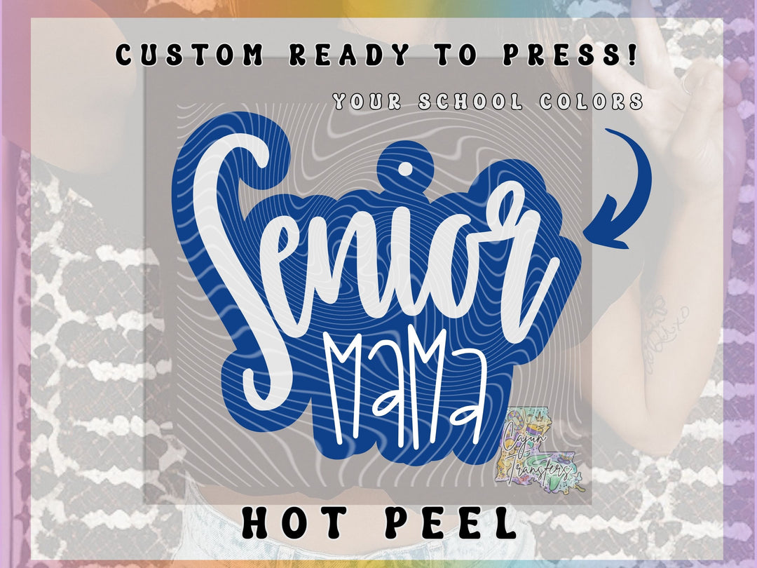 Blue and White Senior Mama