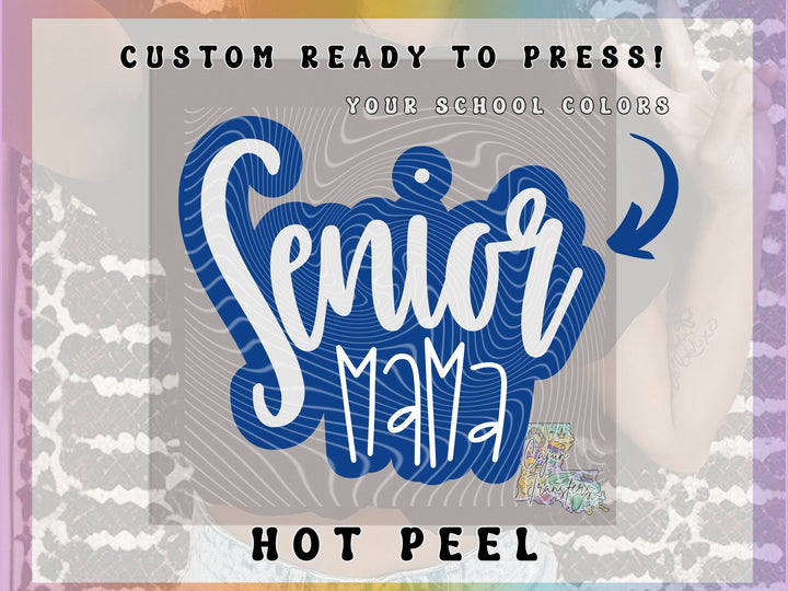 Blue and White Senior Mama