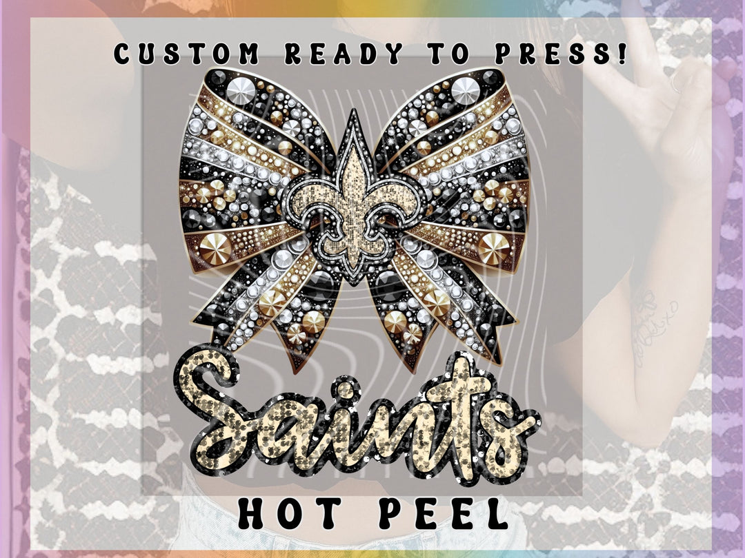 Black and Gold Bling Bow