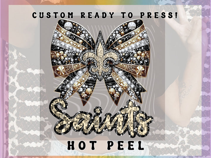 Black and Gold Bling Bow