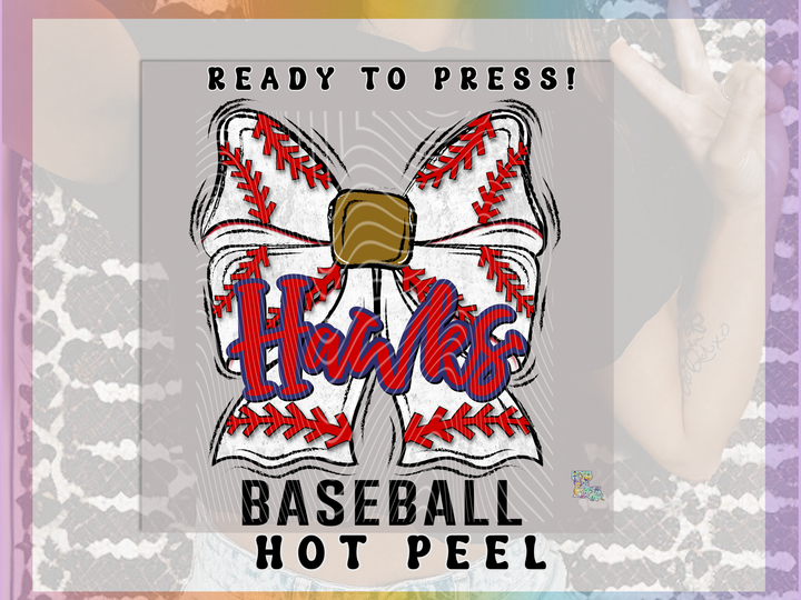 Hawks Baseball Bow