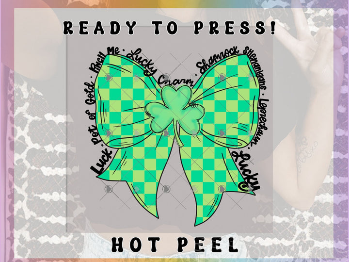 St Patrick Day Checkered Bow