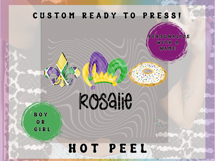 Personalized Name Mardi Gras Trio