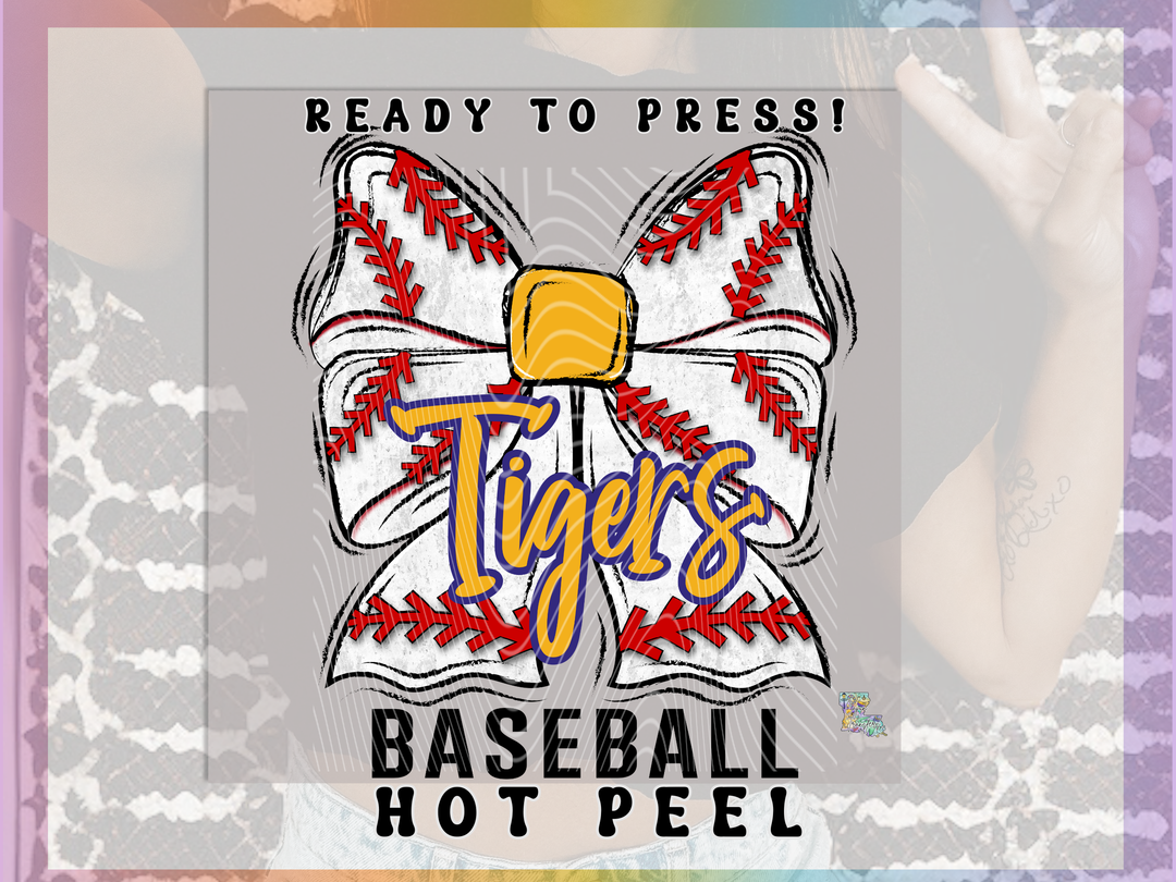 Tigers Baseball Bow