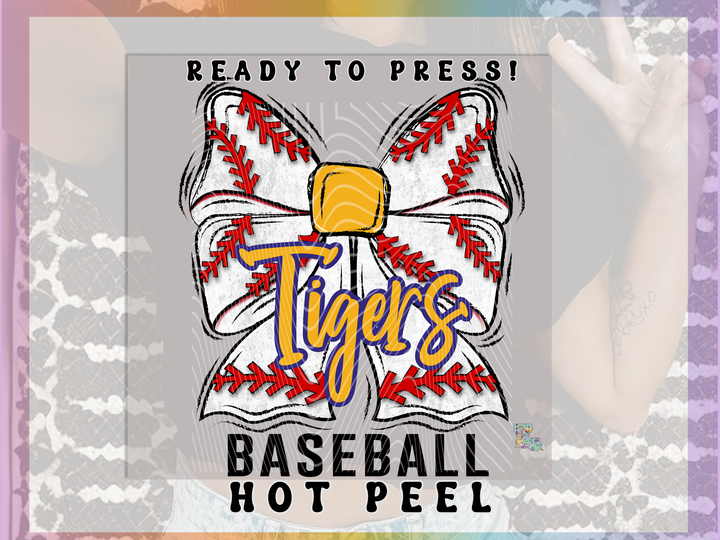 Tigers Baseball Bow