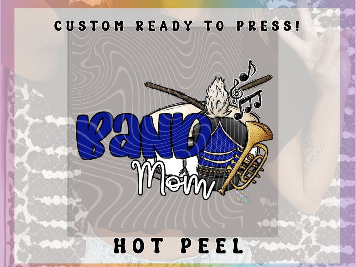 Band Mom White and Blue