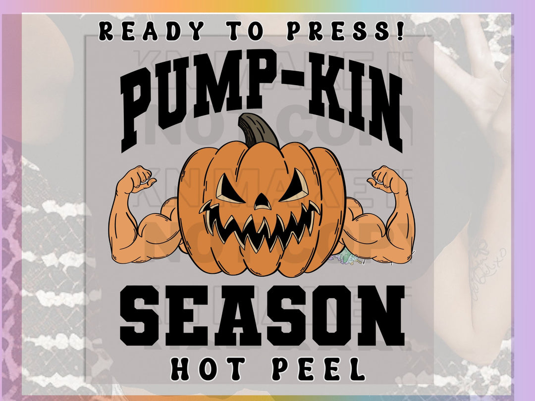 a picture of a pumpkin that says pump - kin season hot peel