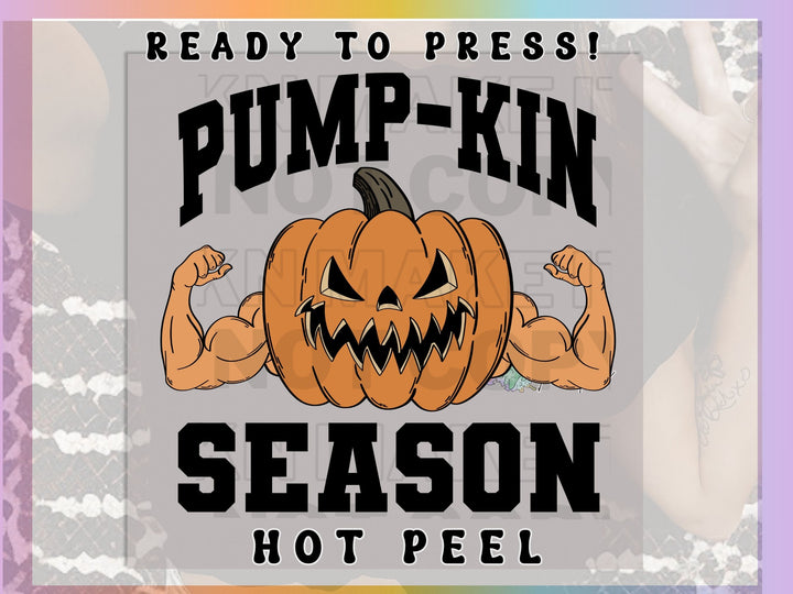 a picture of a pumpkin that says pump - kin season hot peel