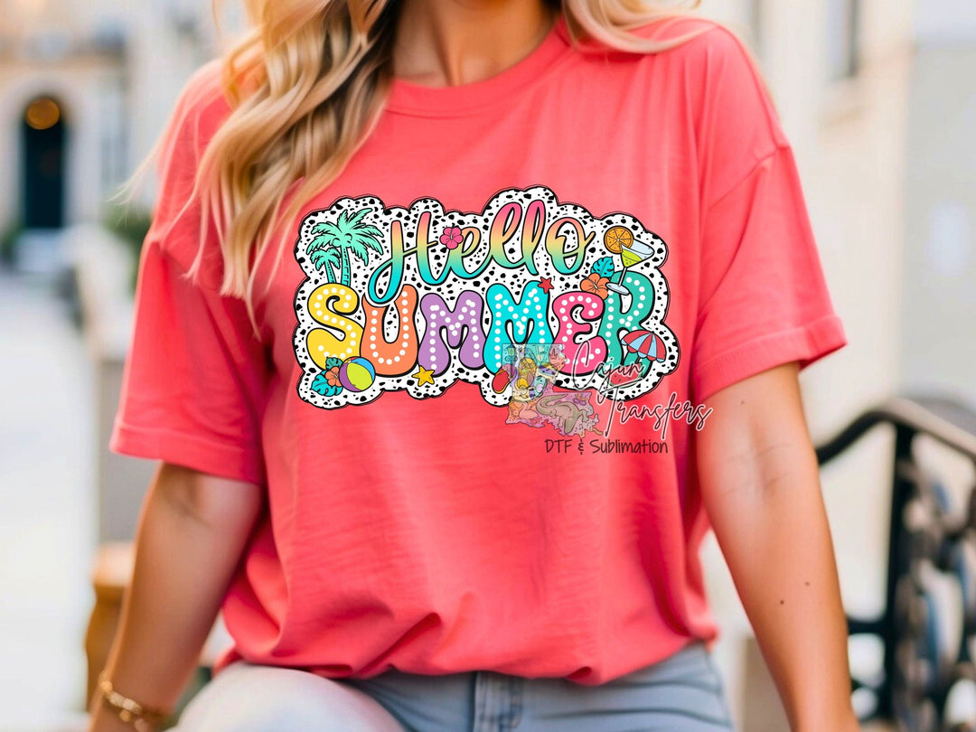 a woman in a pink shirt is walking down the street