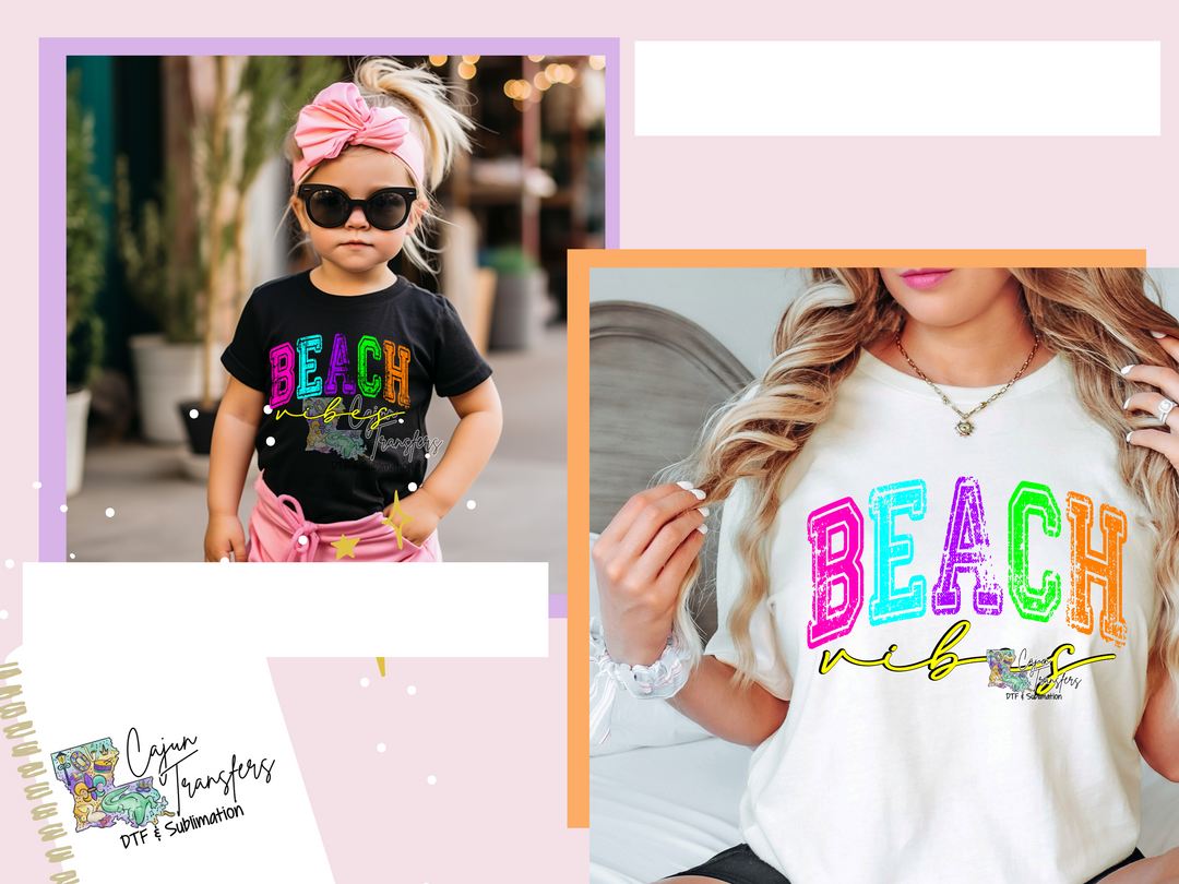 a collage of photos of a girl wearing a t - shirt that says beach