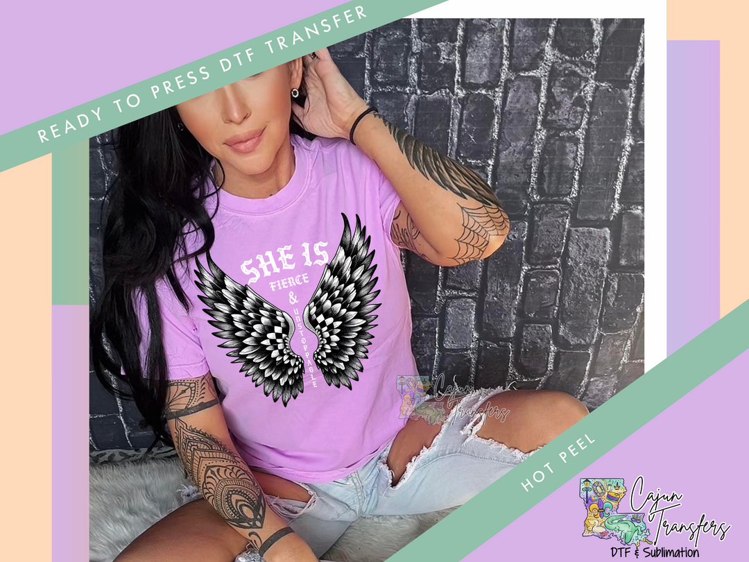 a woman with tattoos sitting on a couch