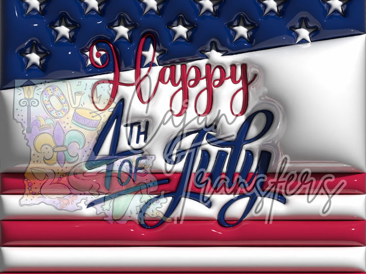 a happy fourth of july greeting card with an american flag