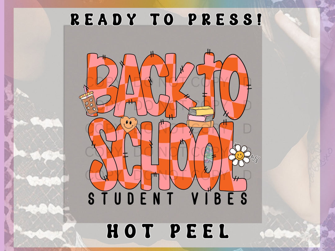 a picture of a girl with a back to school sign