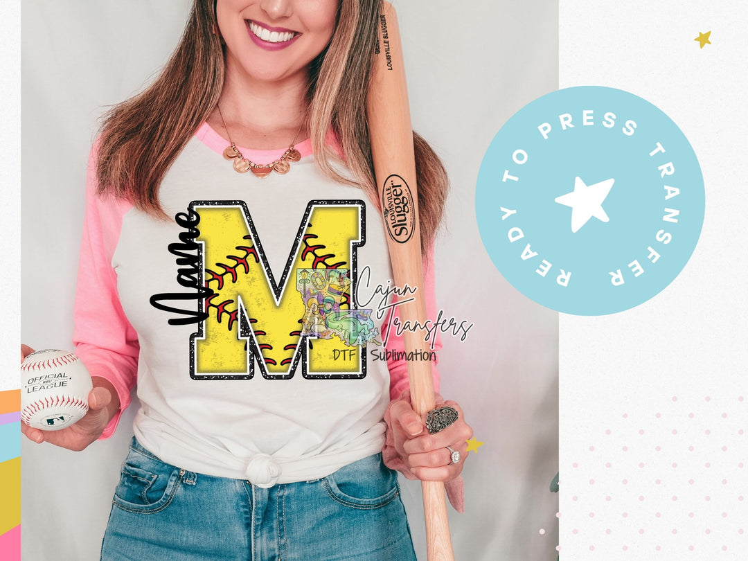 a woman holding a baseball bat and a baseball