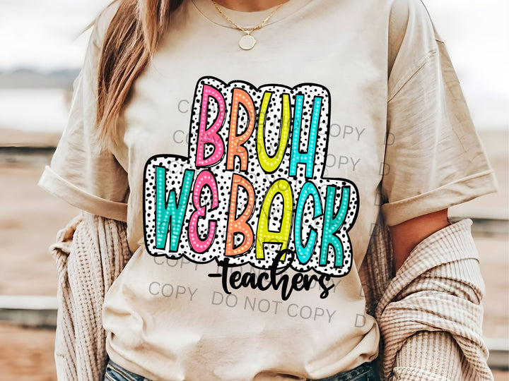 a woman wearing a t - shirt with the words brou wood teachers on it