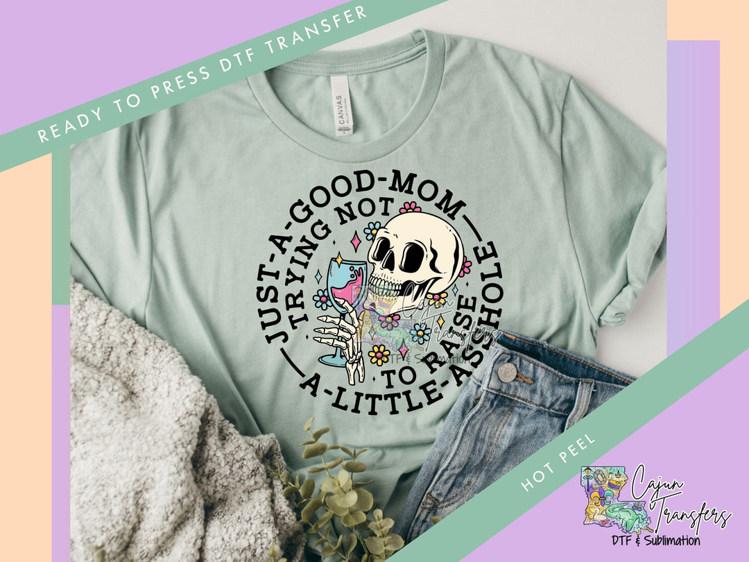 a t - shirt with a skull and flowers on it