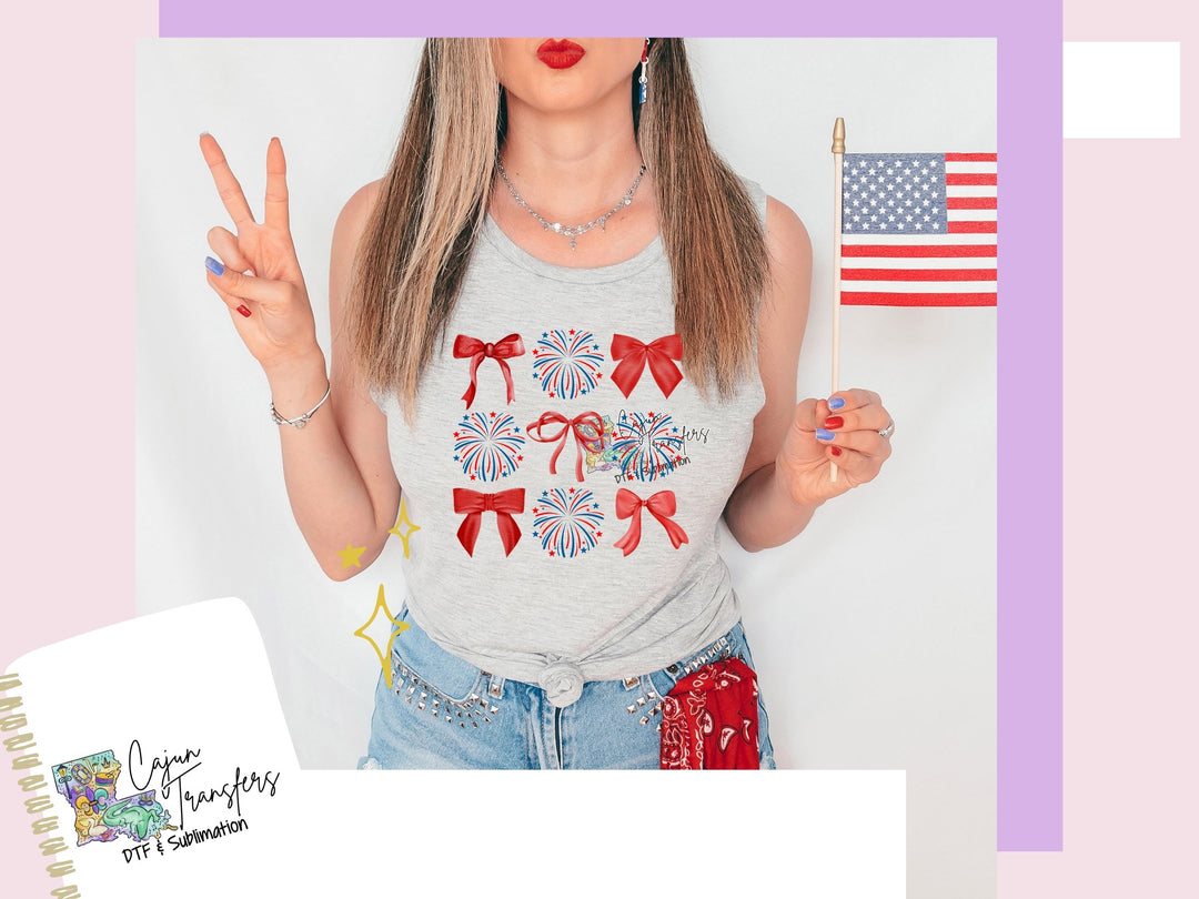 a woman with a peace sign and a flag