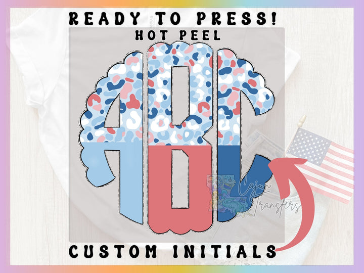 a picture of a shirt that says ready to press hot peel custom initials