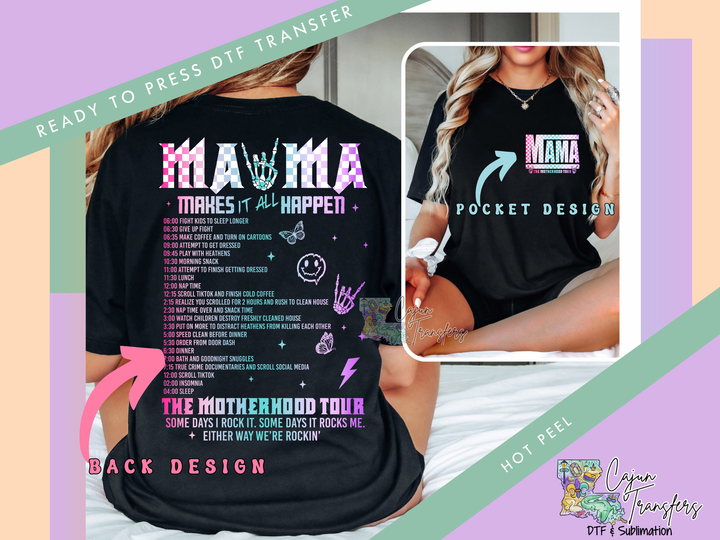 a woman wearing a black shirt with a back design